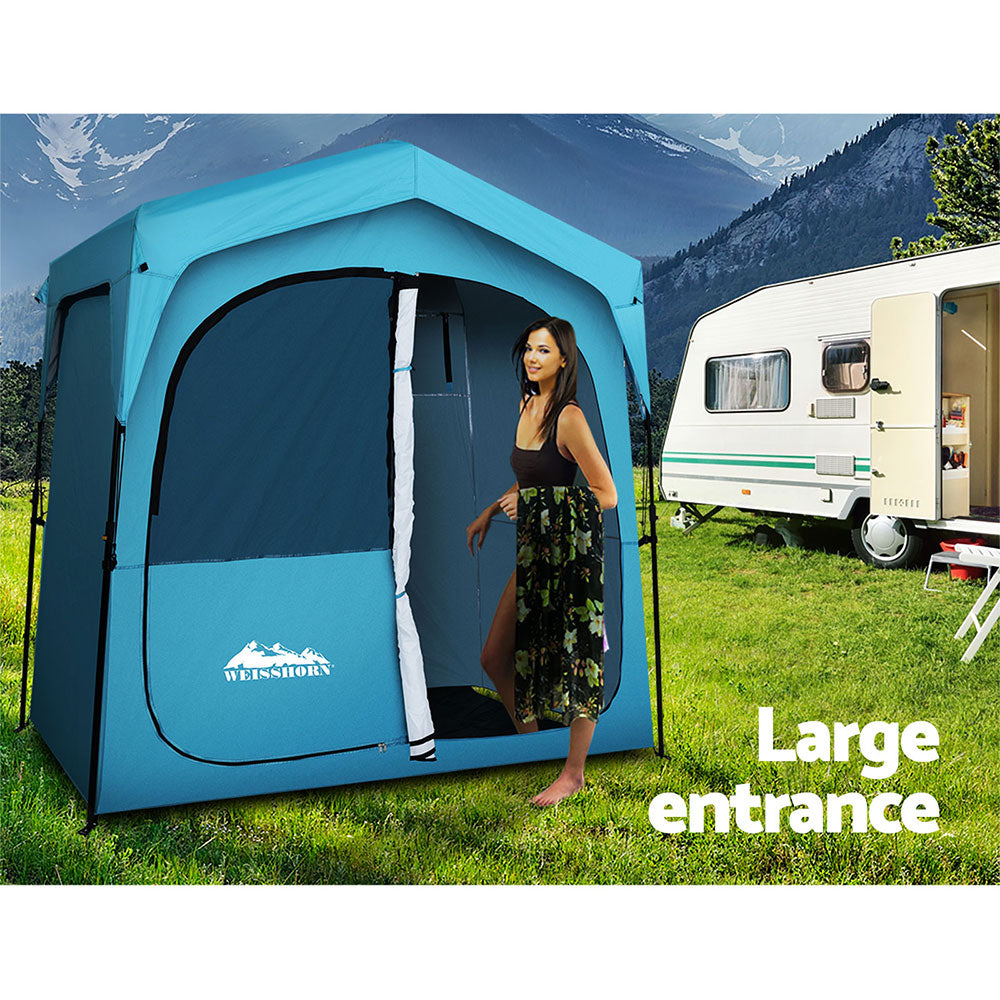 Double Camping Shower Toilet Tent Outdoor Fast Set Up Change Room