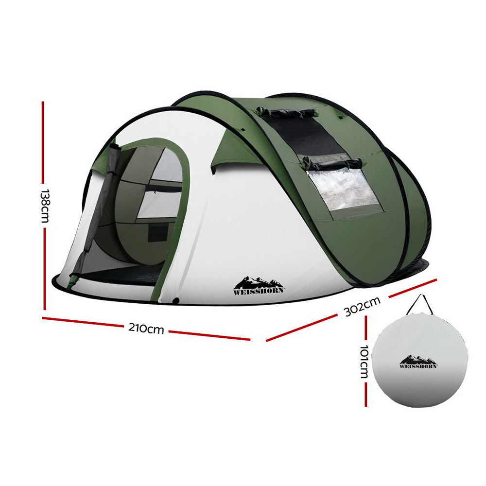 Instant Up Camping Tent 4-5 Person Pop up Tents Family Hiking Beach Dome