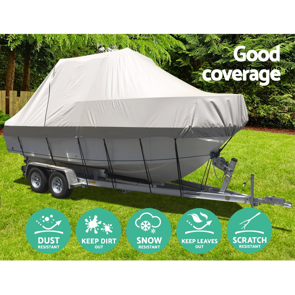 Boat Cover 19-21ft Trailerable Jumbo Marine Grade Heavy Duty - Grey