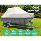 Boat Cover 21-23ft Trailerable Jumbo Marine 600D Heavy Duty Grey