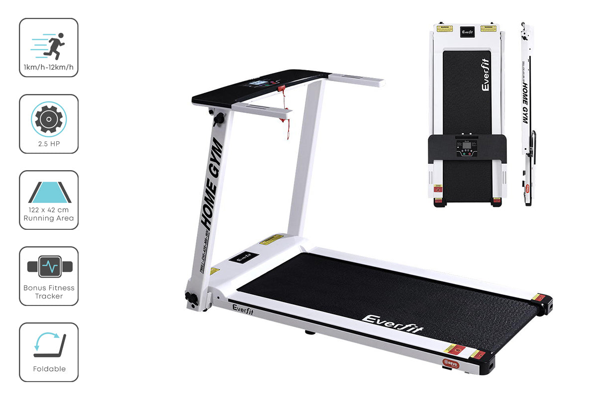 Treadmill Electric Home Gym Fitness Exercise Fully Foldable 420mm - White