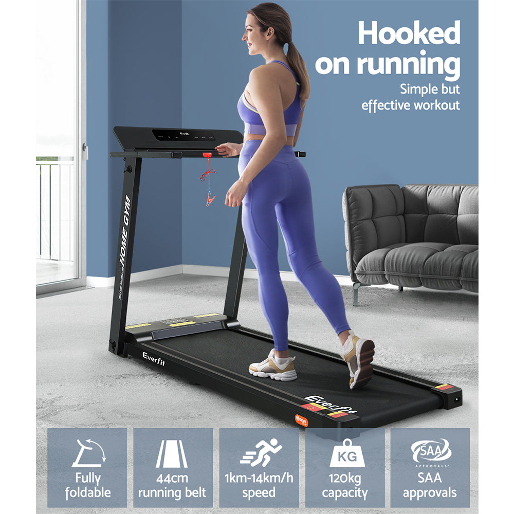 Treadmill Electric Home Gym Fitness Exercise Fully Foldable 450mm - Black