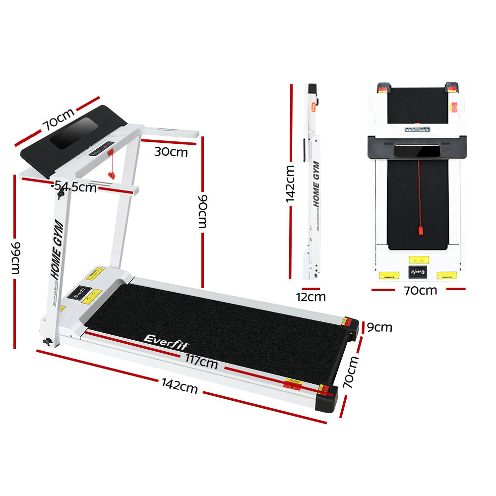 Treadmill Electric Home Gym Fitness Exercise Fully Foldable 450mm - White