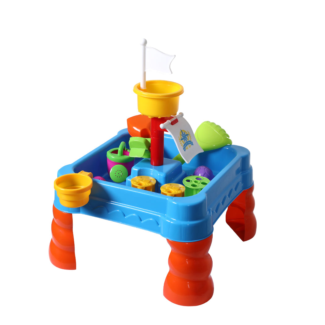 21-Piece Kids Sand Water Activity Play Table Child Fun Outdoor Sandpit Toys Set