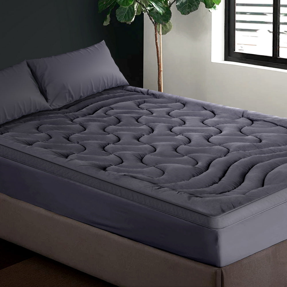 DOUBLE 3 Zone Mattress Topper Pillowtop - Charcoal