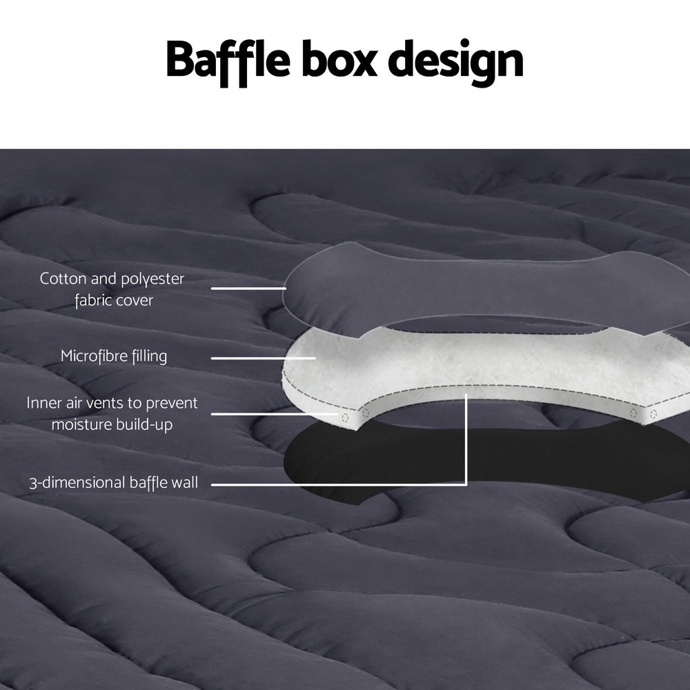 Single Giselle Bedding Mattress Topper Pillowtop 3-Zone