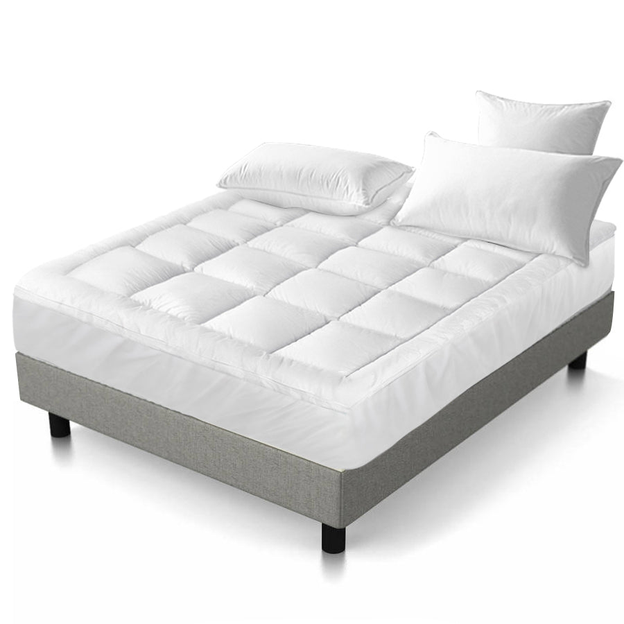 DOUBLE Mattress Topper Pillowtop Bamboo - White