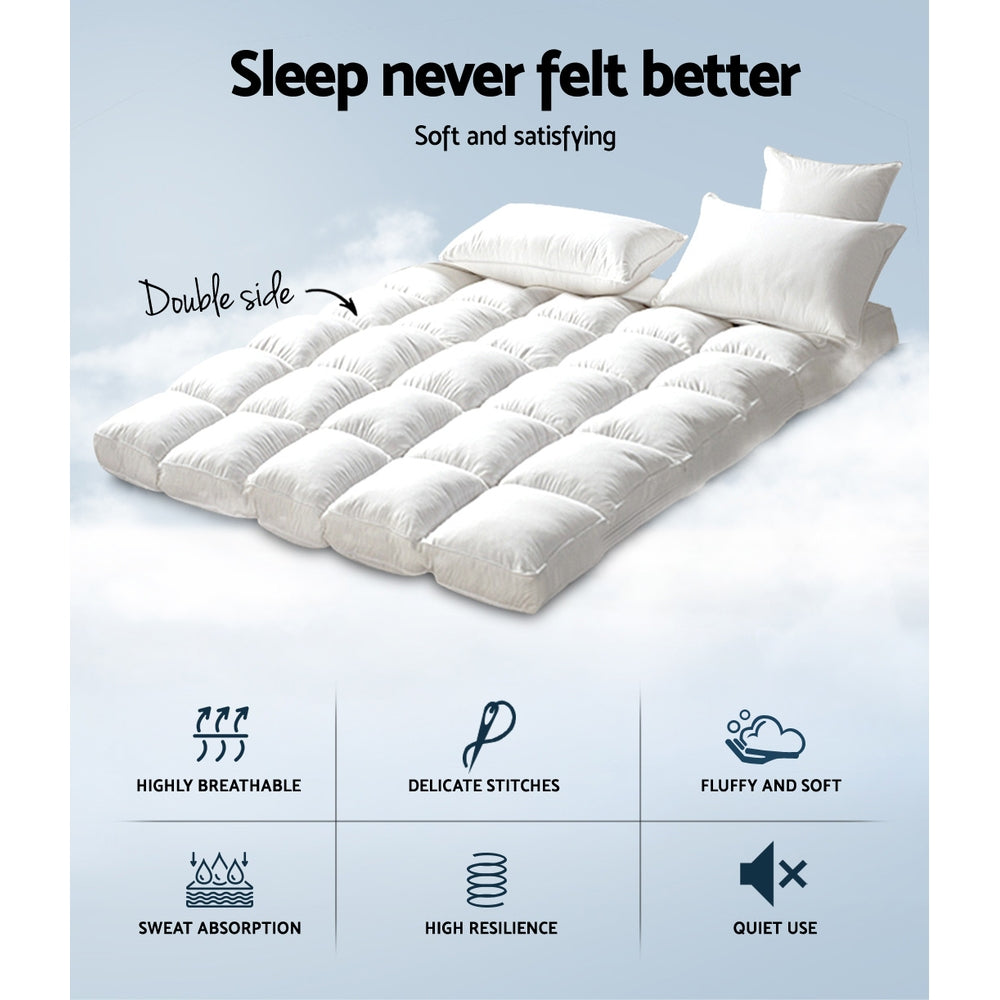 Double Giselle Bedding Mattress Topper Pillowtop Bamboo
