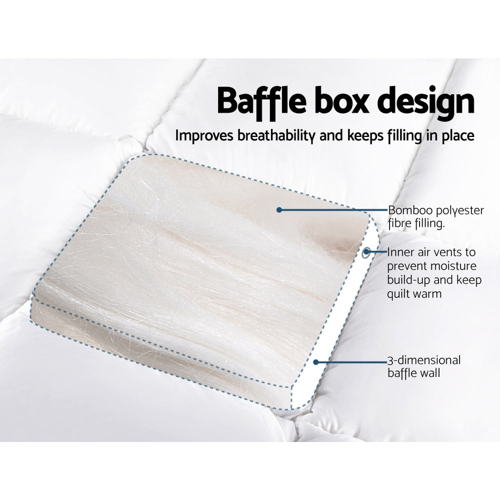 Double Giselle Bedding Mattress Topper Pillowtop Bamboo