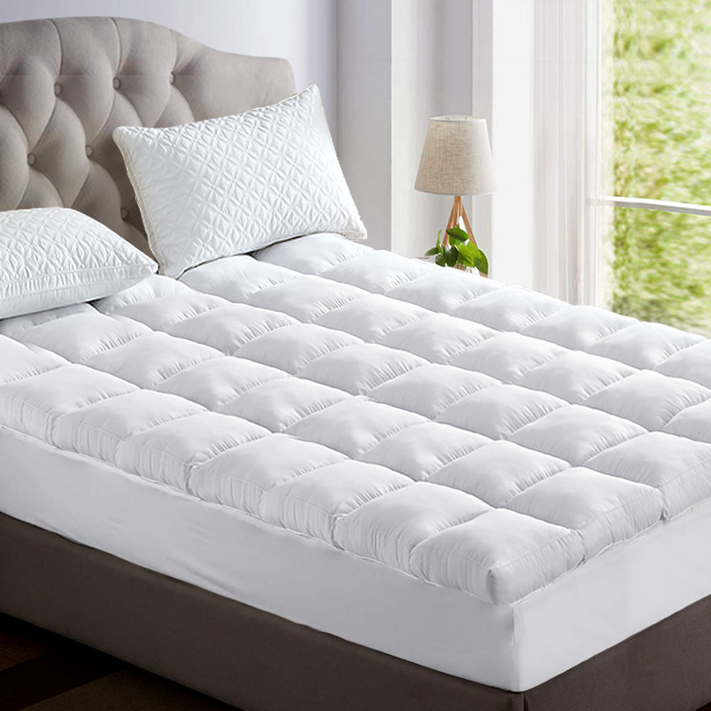 DOUBLE Mattress Topper Pillowtop Bamboo - White