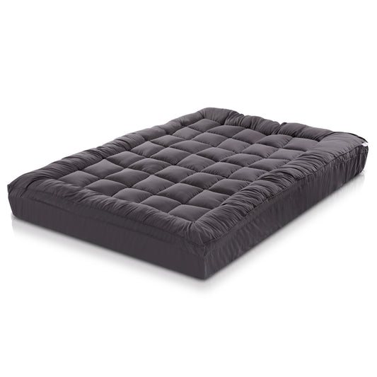 DOUBLE Mattress Topper Pillowtop Bamboo - Charcoal