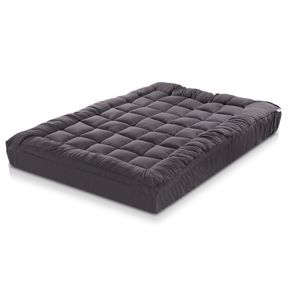 KING Mattress Topper Pillowtop Bamboo - Charcoal