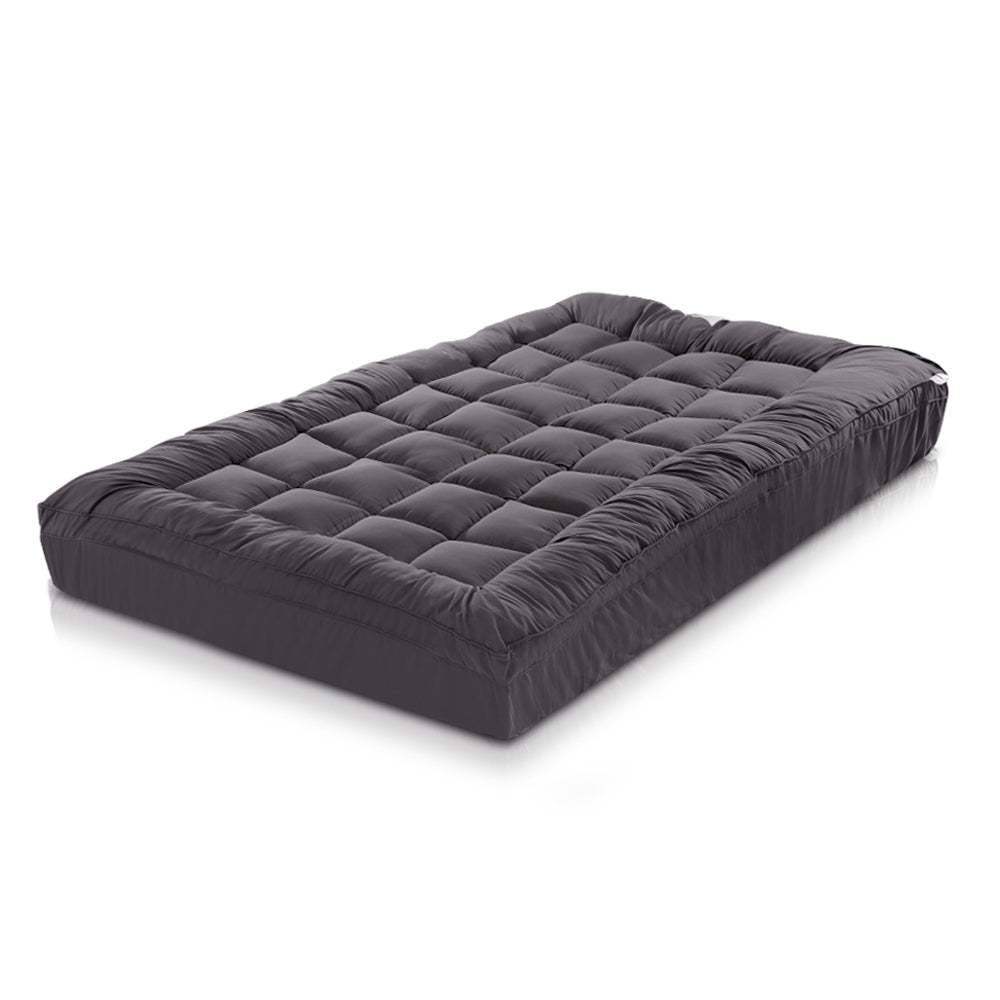 Single Giselle Bedding Mattress Topper Pillowtop Bamboo Charcoal