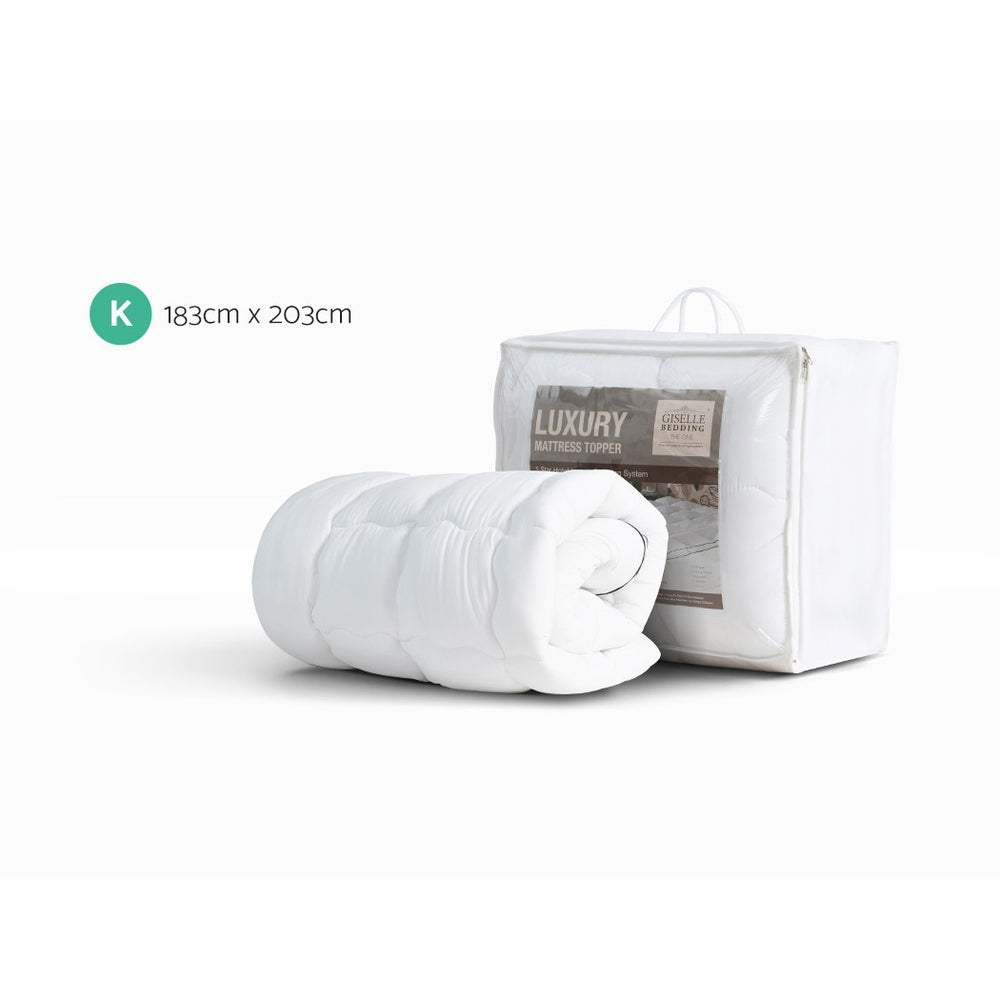 King Giselle Bedding Mattress Topper Pillowtop