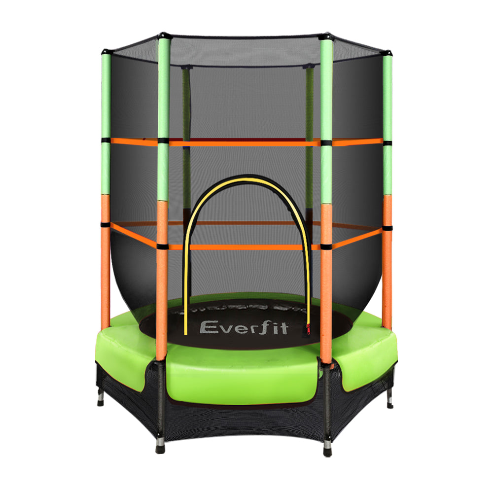 Trampoline 4.5FT Kids Trampolines Cover Safety Net Pad Ladder Gift Green
