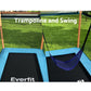 6ft Trampoline Kids 2-in-1 Swing Belt Safety Net Gift Rectangle - Orange