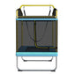 Everfit Trampoline for Kids 6FT with Enclosure Safety Net Swing Rectangle Yellow