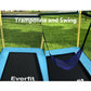 Everfit Trampoline for Kids 6FT with Enclosure Safety Net Swing Rectangle Yellow