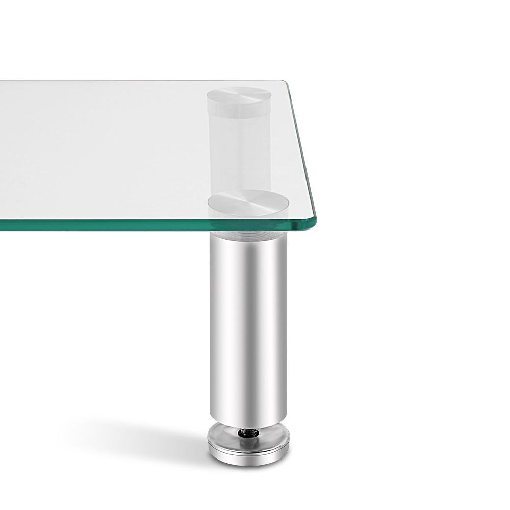 Artiss Monitor Stand Riser with Height Adjustable Computer Laptop Printer Screen Glass Display Shelf