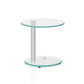 Ismarius Coffee Table 2 Tier Furniture Oval Tempered Glass Top - Transparent