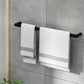 Towel Rail Rack Holder Single 600mm Wall Mounted Stainless Steel - Black