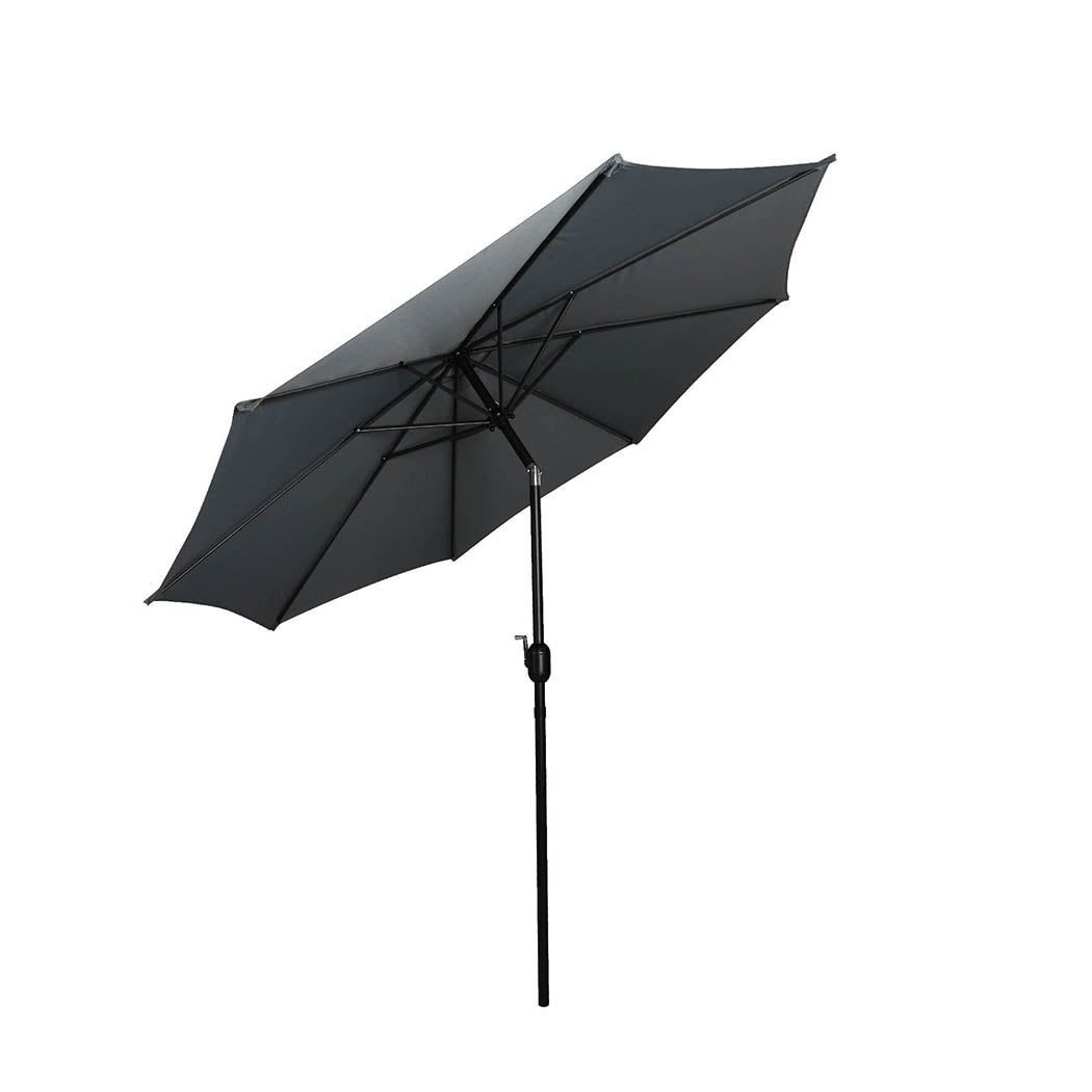 2.7m Waipio Outdoor Umbrella Garden Patio Tilt Parasol - Grey