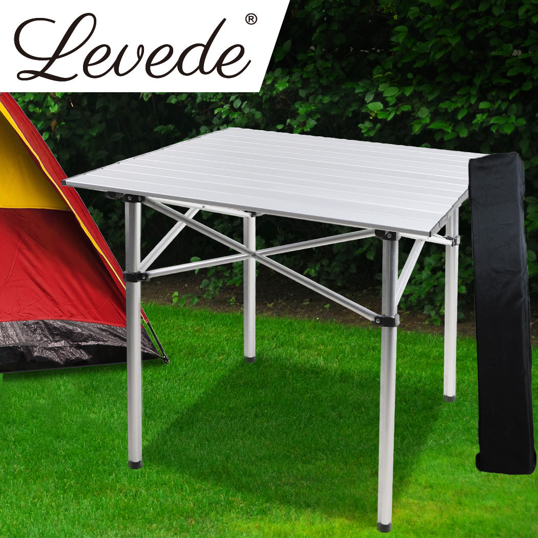 Roll Up Camping Table  Folding Portable Aluminium Outdoor Bbq Desk Picnic Tables