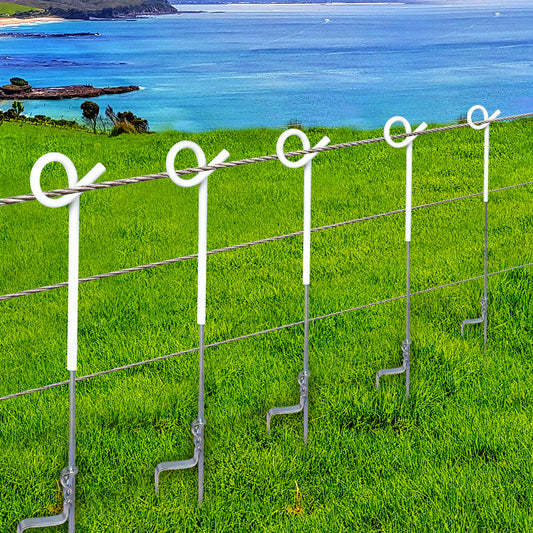 20x Fence Pigtail Posts Steel Electric Graze Farming Post Tape Fencing Anti-rust