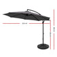 3m Kapolei Outdoor Umbrella Cantilever Sun Beach Garden Patio with 48x48cm Base - Charcoal