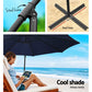 3m Kapolei Outdoor Umbrella Cantilever Sun Beach Garden Patio with 48x48cm Base - Navy