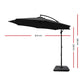 3m Kapolei Outdoor Umbrella Cantilever Sun Stand UV Garden with 50x50cm Base - Black