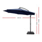 3m Kapolei Outdoor Umbrella Cantilever Sun Stand UV Garden with 50x50cm Base - Navy