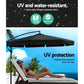 3m Hilo Outdoor Umbrella Cantilever Sun Beach UV with 48x48cm Base - Black