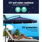 3m Hilo Outdoor Umbrella Cantilever Sun Beach UV with 48x48cm Base - Navy