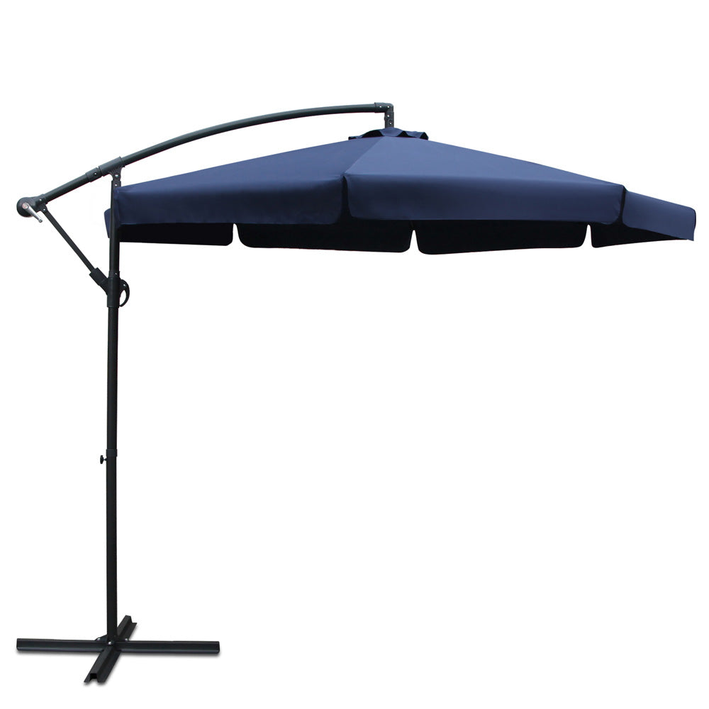 3m Kailua Outdoor Umbrella with Base - Navy