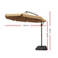 3m Kaneohe Outdoor Umbrella Cantilever Patio Sun Beach UV with 50x50cm Base - Beige
