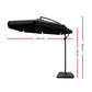 3m Kaneohe Outdoor Umbrella Cantilever Patio Sun Beach UV with 50x50cm Base - Black