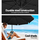 3m Kaneohe Outdoor Umbrella Cantilever Patio Sun Beach UV with 50x50cm Base - Black