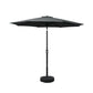 2.7m Mililani Outdoor Umbrella Beach Pole Garden Tilt Sun Patio UV with Base - Black