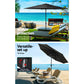 2.7m Mililani Outdoor Umbrella Beach Pole Garden Tilt Sun Patio UV with Base - Black