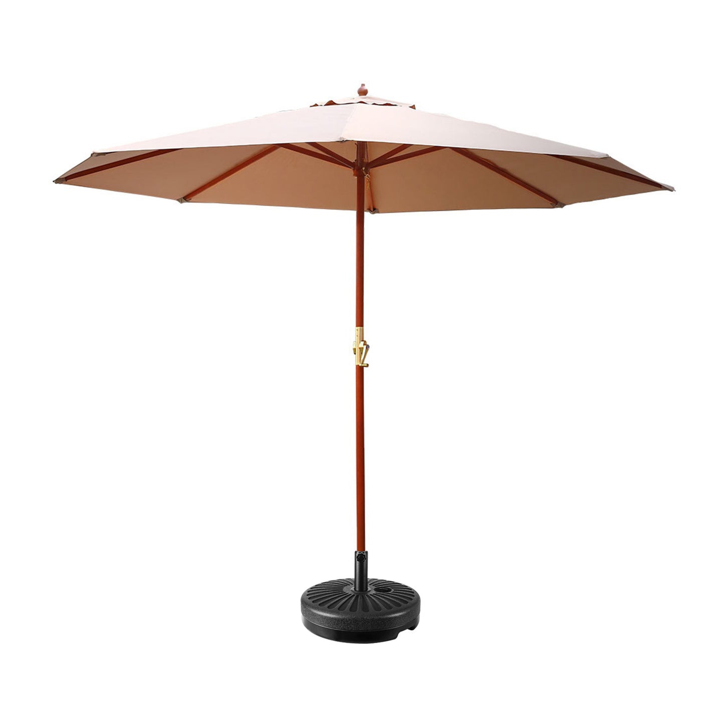 3m Kahului Outdoor Umbrella Pole Garden Stand Deck with Base - Beige