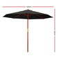 3m Kahului Outdoor Umbrella Pole Cantilever Stand Garden Patio - Black