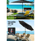 3m Kahului Outdoor Umbrella Beach Pole Garden Tilt Sun Patio UV with Base - Black