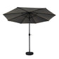 3m Kahului Outdoor Umbrella Beach Pole Garden Tilt Sun Patio UV with Base - Charcoal