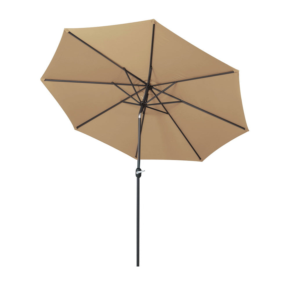 3m Kahului Outdoor Umbrella Beach Garden Tilt Sun Patio Deck Pole UV - Beige