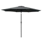 3m Kahului Outdoor Umbrella Garden Beach Tilt Sun Patio Deck Pole UV - Black
