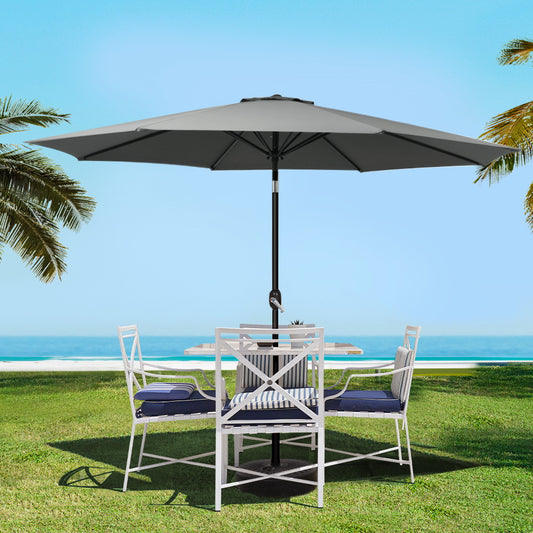 3m Kahului Outdoor Umbrella Garden Beach Tilt Sun Patio Deck Shelter - Charcoal