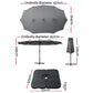 Instahut 4.57m Outdoor Umbrella w/Base Stand Beach Pole Garden Tilt Charcoal