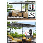 4.57m Kihei Outdoor Umbrella Beach Twin Garden Sun Shade with Base - Charcoal