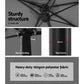 Instahut 4.57m Outdoor Umbrella w/Base Stand Beach Pole Garden Tilt Charcoal